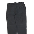 DICKIES Mens Black Cotton Blend Relaxed Straight Trousers W36 L32 Workwear