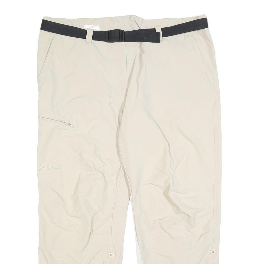 MAIER Mens Regular Beige Polyester Blend Zip Trousers W38 L27 Outdoor Comfort