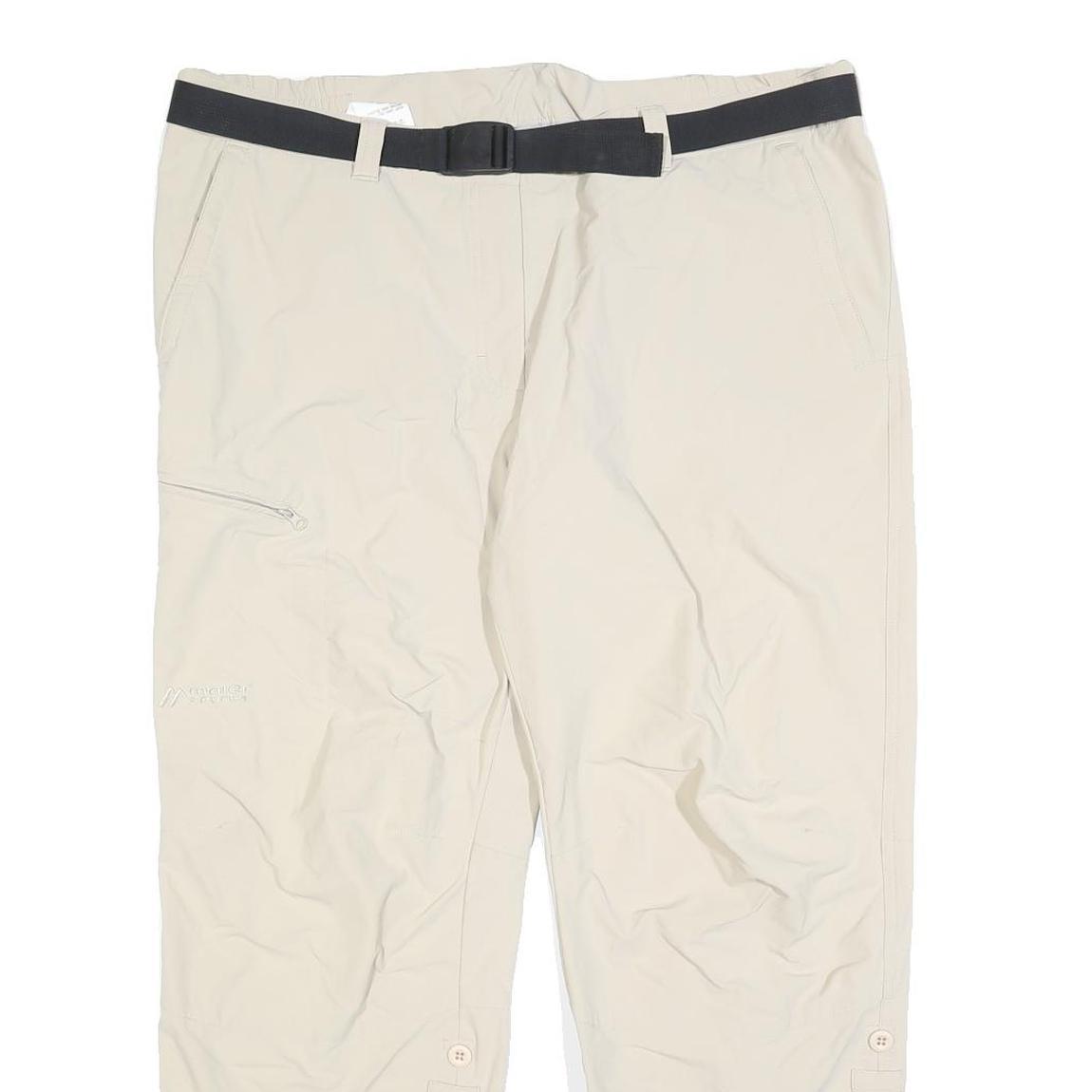 MAIER Mens Regular Beige Polyester Blend Zip Trousers W38 L27 Outdoor Comfort