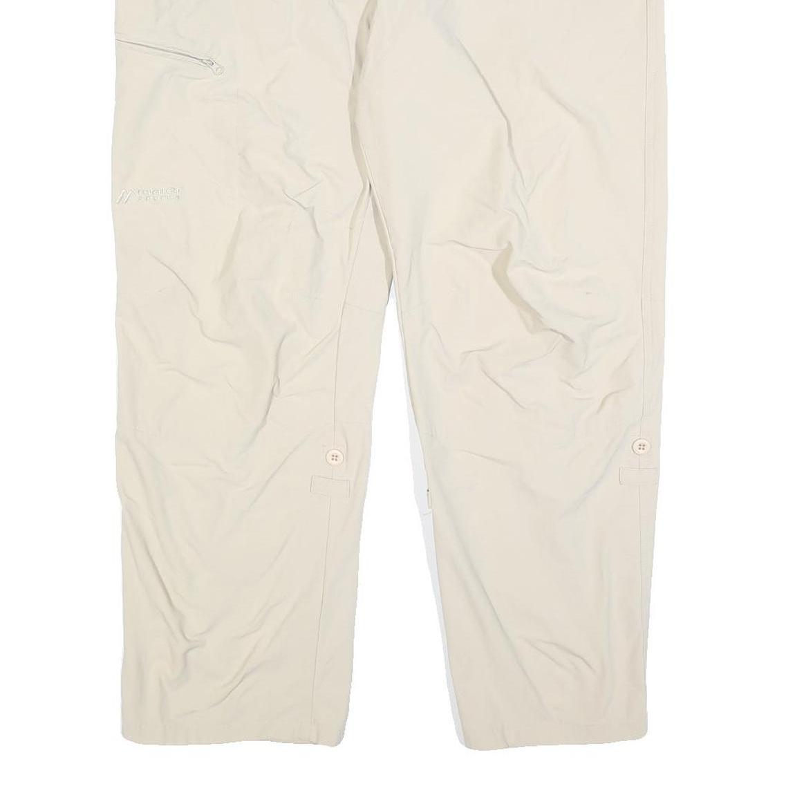 MAIER Mens Regular Beige Polyester Blend Zip Trousers W38 L27 Outdoor Comfort