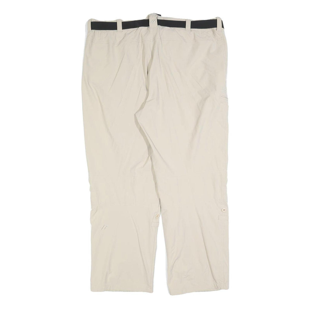 MAIER Mens Regular Beige Polyester Blend Zip Trousers W38 L27 Outdoor Comfort