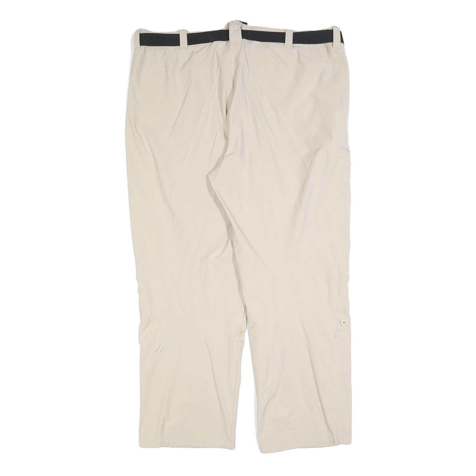 MAIER Mens Regular Beige Polyester Blend Zip Trousers W38 L27 Outdoor Comfort