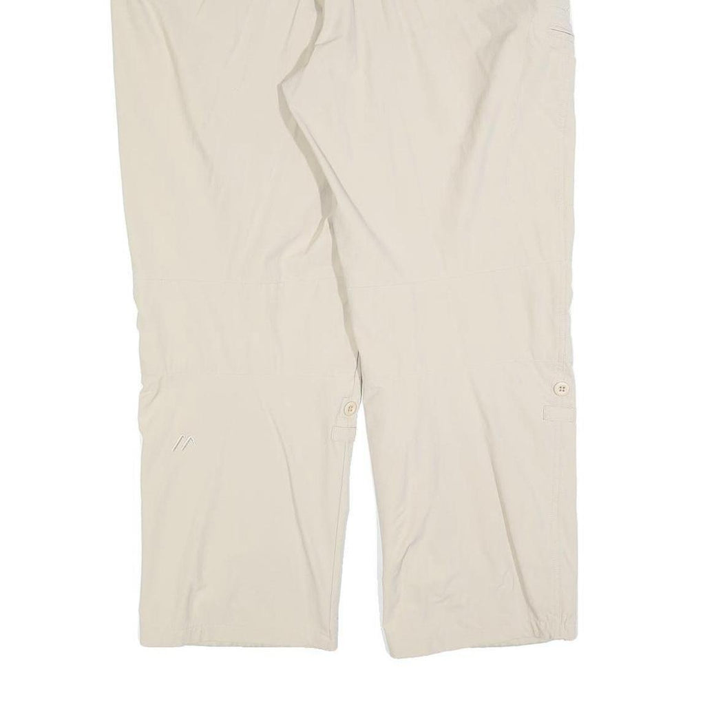MAIER Mens Regular Beige Polyester Blend Zip Trousers W38 L27 Outdoor Comfort