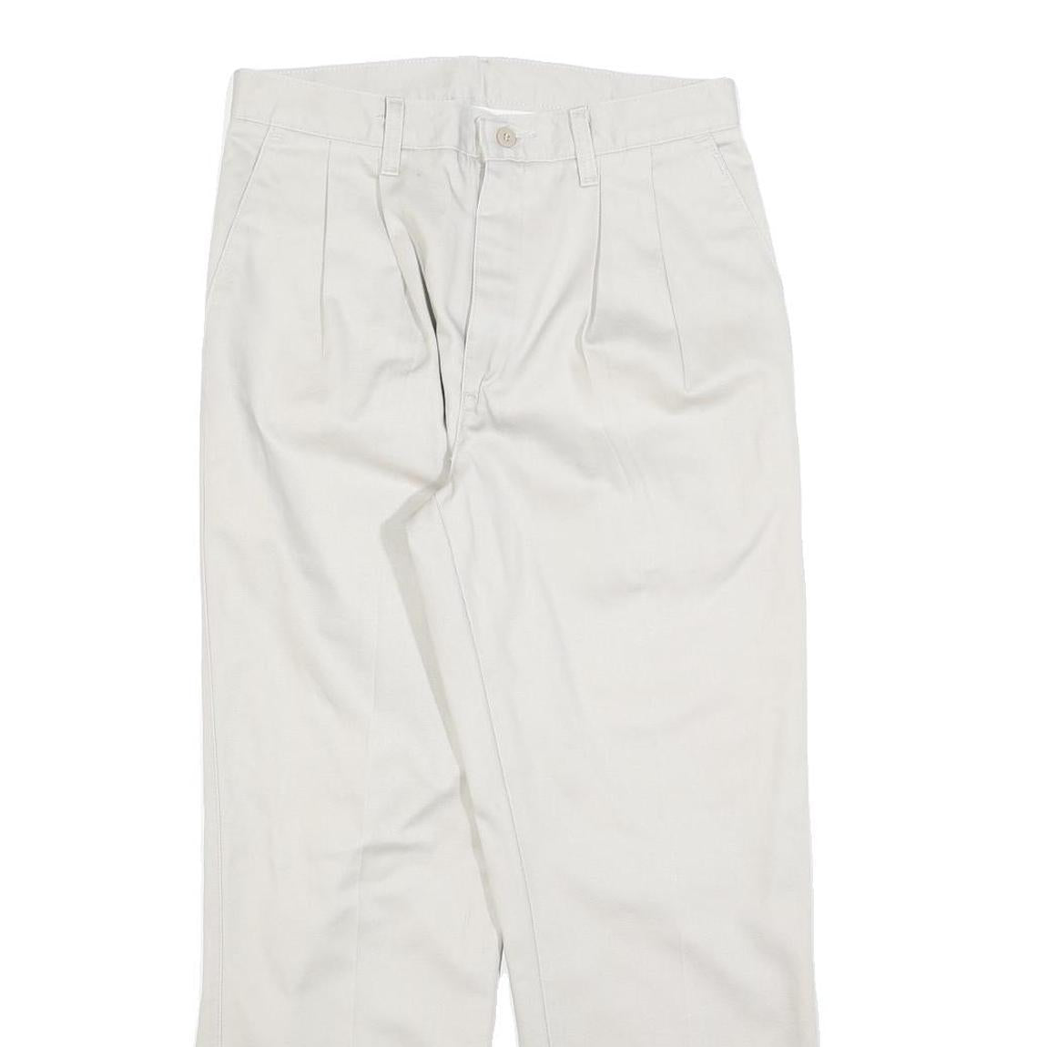WRANGLER Mens Cotton Blend White Regular Fit Straight Leg Trousers W30 L27