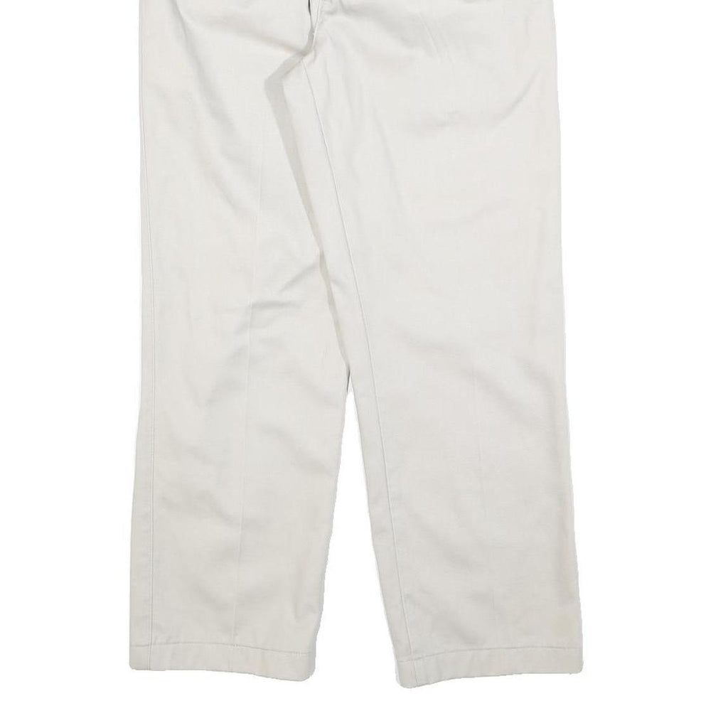 WRANGLER Mens Cotton Blend White Regular Fit Straight Leg Trousers W30 L27