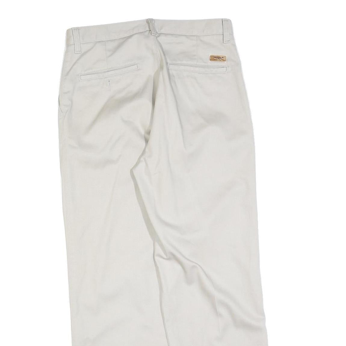 WRANGLER Mens Cotton Blend White Regular Fit Straight Leg Trousers W30 L27