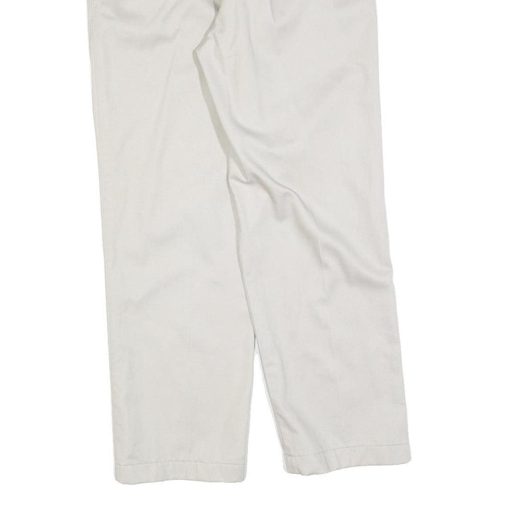 WRANGLER Mens Cotton Blend White Regular Fit Straight Leg Trousers W30 L27