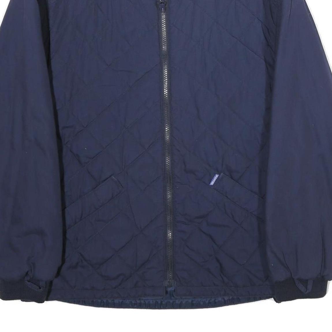 ALFA LAVAL AGRI Mens Navy Blue Quilted Zip Jacket M Polyester Blend Classic