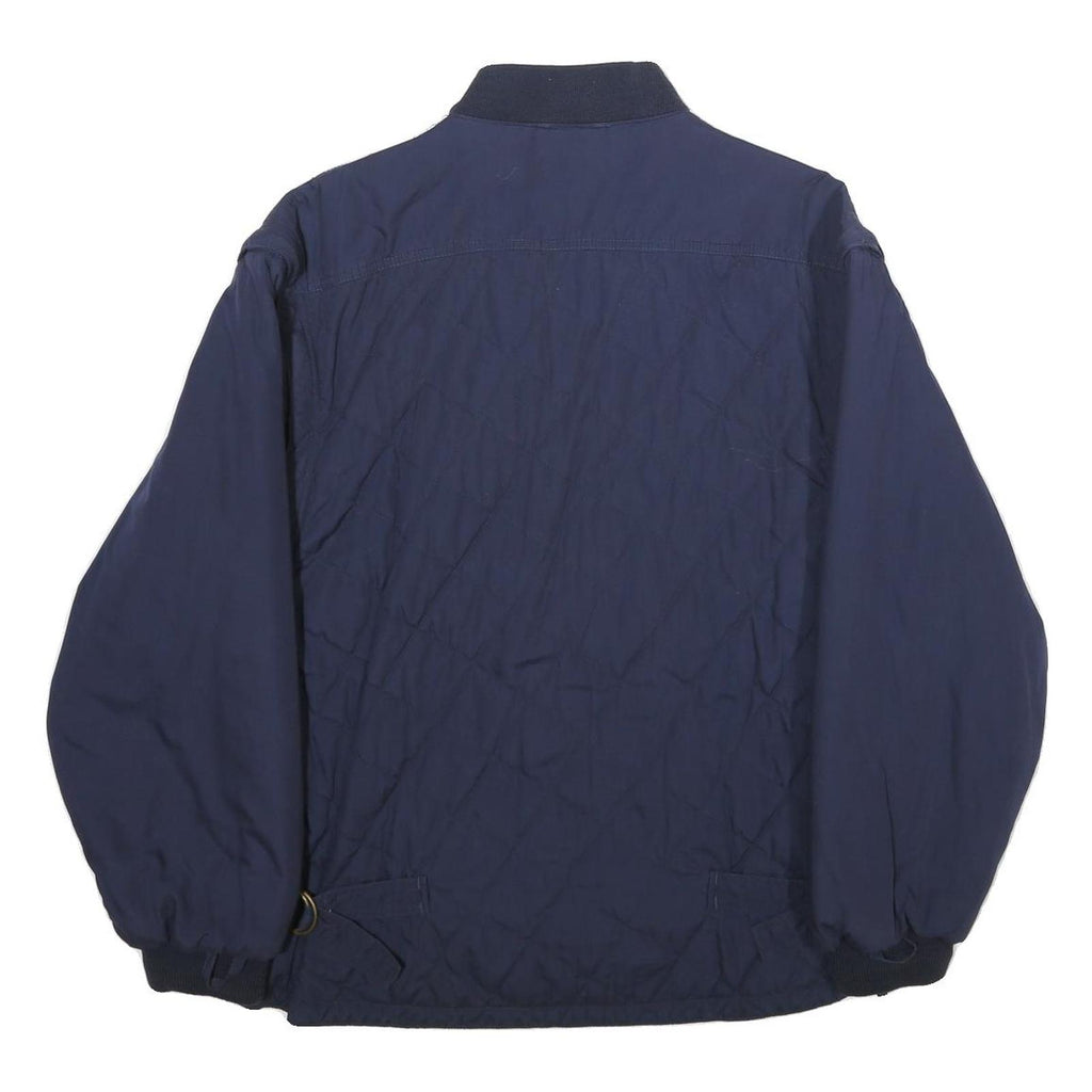 ALFA LAVAL AGRI Mens Navy Blue Quilted Zip Jacket M Polyester Blend Classic