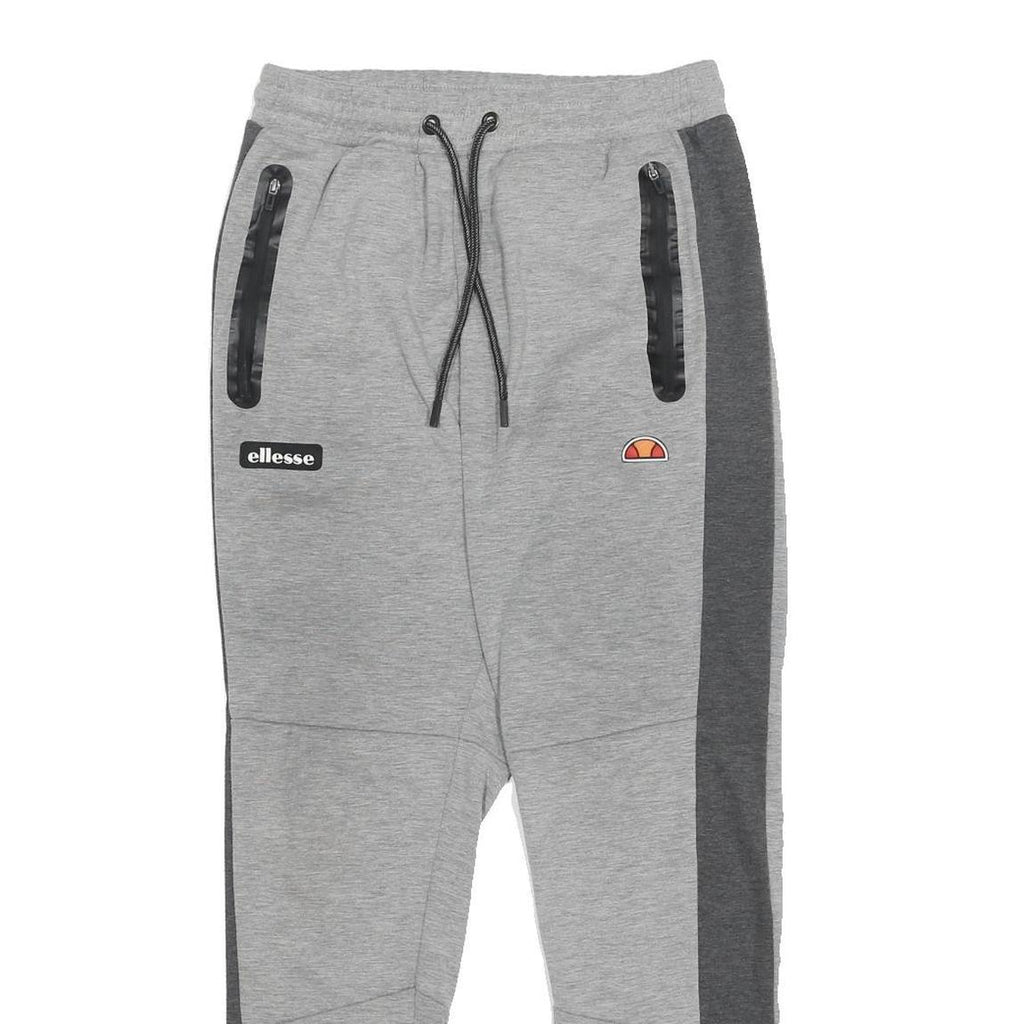 ELLESSE Mens Joggers Grey & Charcoal Slim Tapered S W26 L27 Cotton Blend