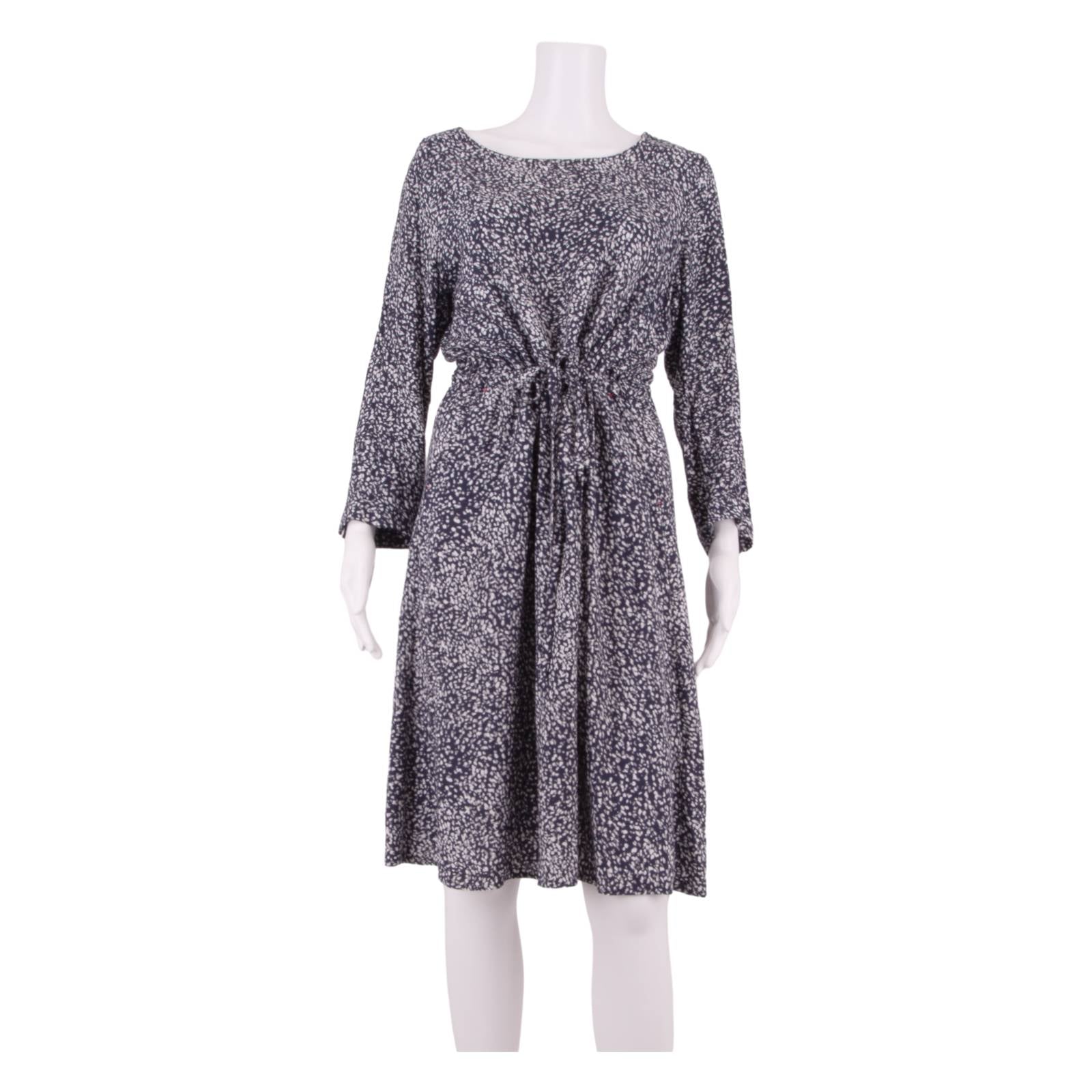 JOULES Womens Fit & Flare Dress Blue Crazy Pattern Long Sleeve Midi UK 12