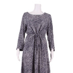 JOULES Womens Fit & Flare Dress Blue Crazy Pattern Long Sleeve Midi UK 12