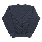 MAGLIFICO FLORENCE Mens Blue Patterned Jumper Crew Neck Chunky Knit XL Wool