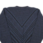 MAGLIFICO FLORENCE Mens Blue Patterned Jumper Crew Neck Chunky Knit XL Wool