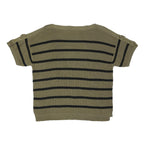 LAUREN RALPH LAUREN Womens Beige & Black Striped Plain Crew Neck Jumper L Cotton