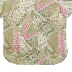 ALFRED DUNNER Womens Green & Pink Printed Blouse Short Sleeve V-Neck M Casual