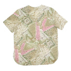 ALFRED DUNNER Womens Green & Pink Printed Blouse Short Sleeve V-Neck M Casual