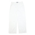 HOLLISTER Womens White Relaxed Straight Trousers W30 L30 Cotton Blend Casual Zip
