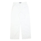 HOLLISTER Womens White Relaxed Straight Trousers W30 L30 Cotton Blend Casual Zip