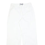 HOLLISTER Womens White Relaxed Straight Trousers W30 L30 Cotton Blend Casual Zip