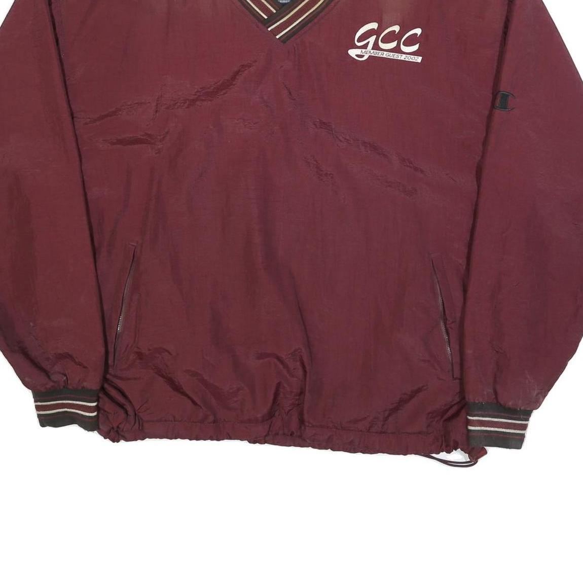 CHAMPION Mens Maroon V-Neck XL GCC Member Guest 2002 Logo Sweatshirt