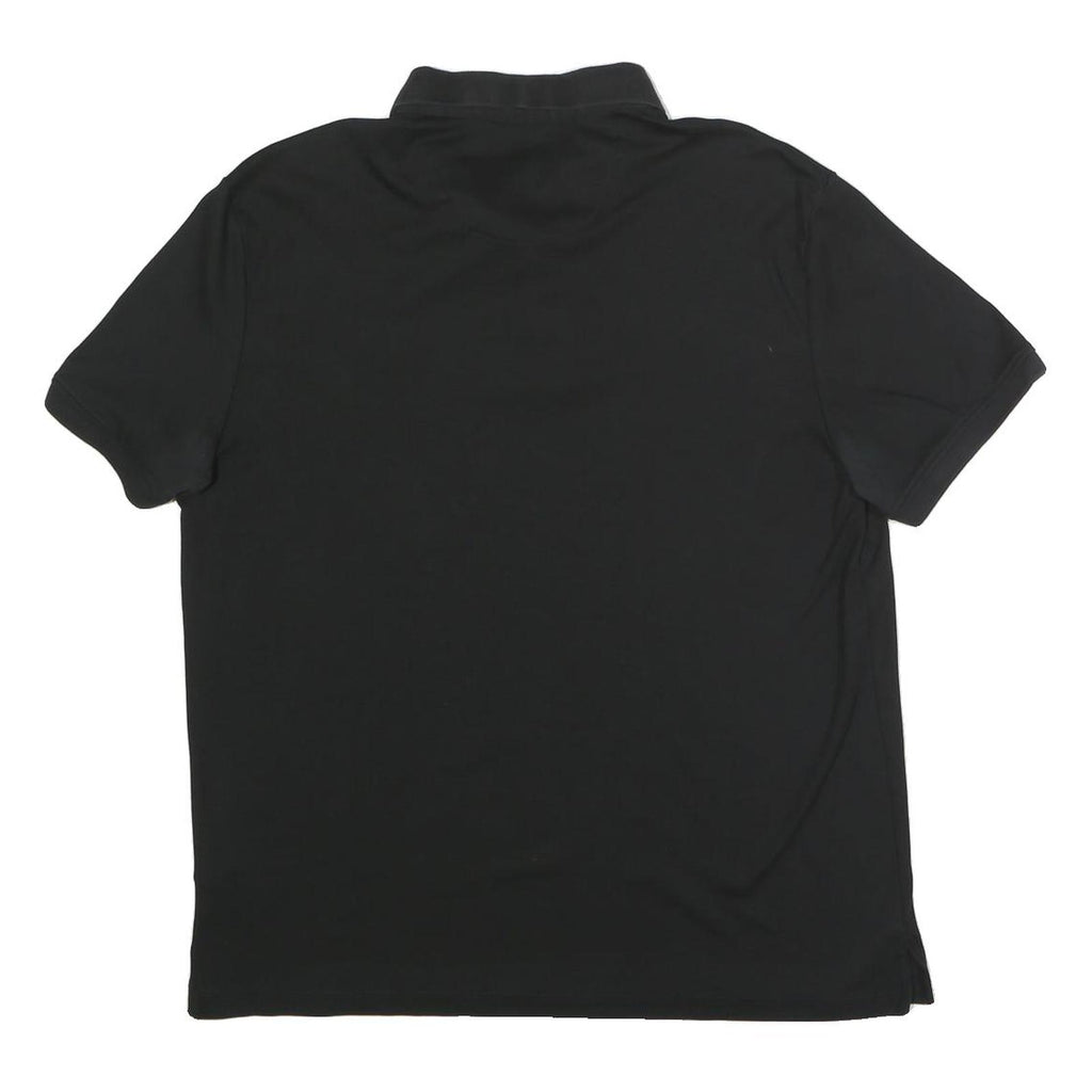 CALVIN KLEIN Mens Black Short Sleeve L Plain Cotton Polo Shirt Classic Fit