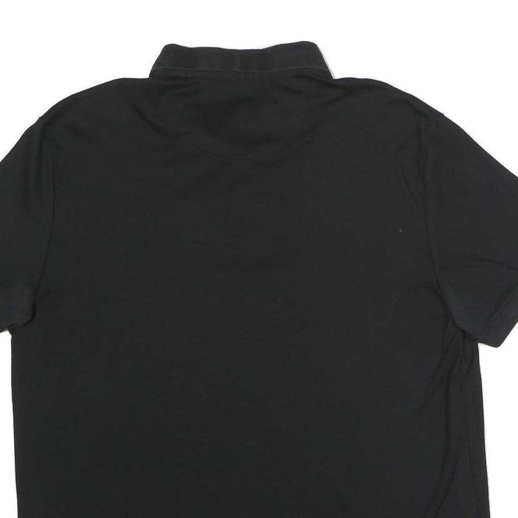 CALVIN KLEIN Mens Black Short Sleeve L Plain Cotton Polo Shirt Classic Fit