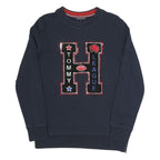 TOMMY HILFIGER Womens Navy Blue Cotton Blend Crew Neck Sweatshirt S