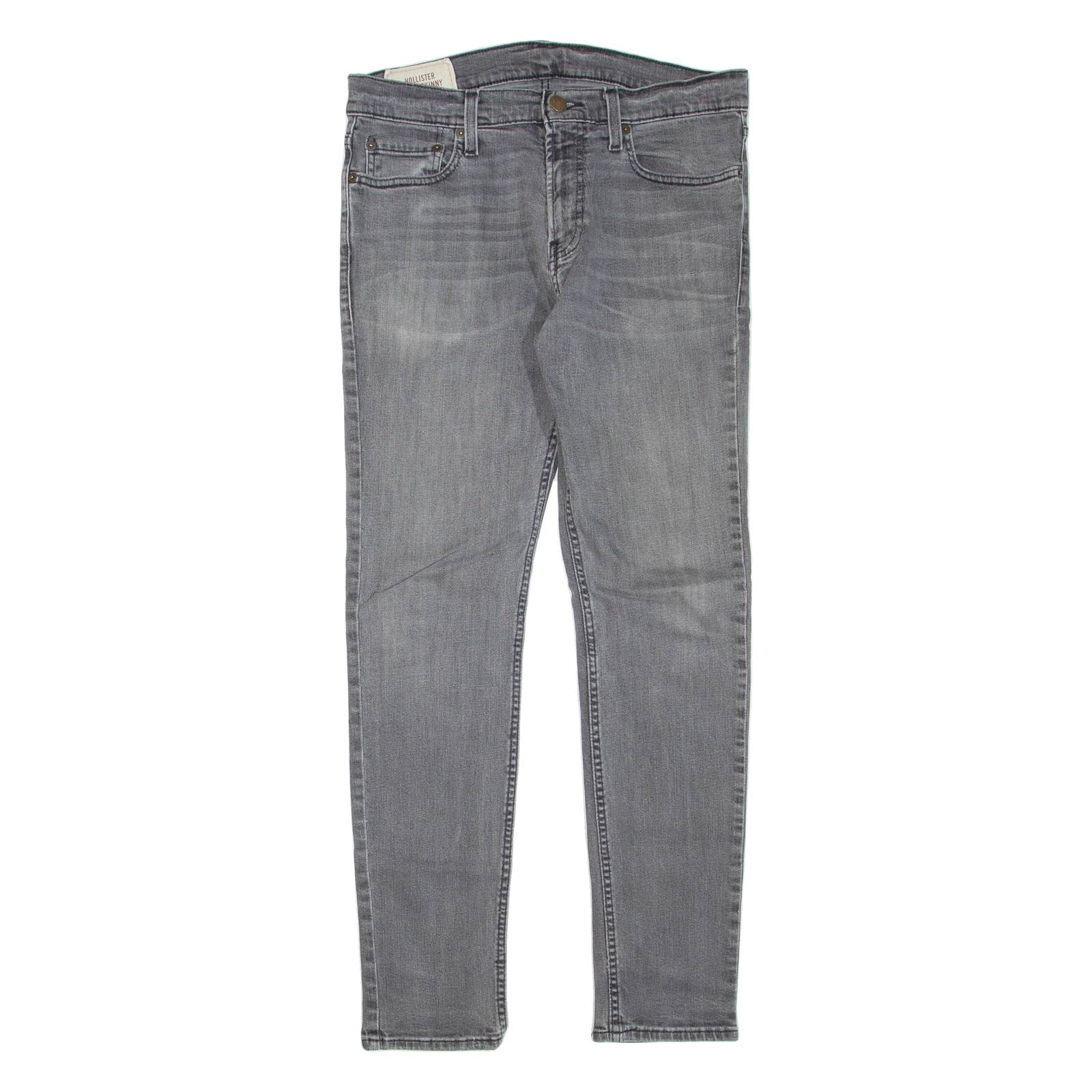 HOLLISTER Super Skinny Womens Jeans Grey Regular Skinny Stone Wash W32 L30