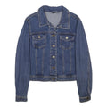 Womens Blue Denim Cotton Jacket M Button Closure Classic Fit Casual Everyday