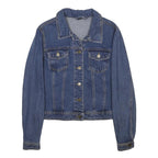 Womens Blue Denim Cotton Jacket M Button Closure Classic Fit Casual Everyday