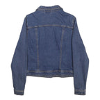 Womens Blue Denim Cotton Jacket M Button Closure Classic Fit Casual Everyday