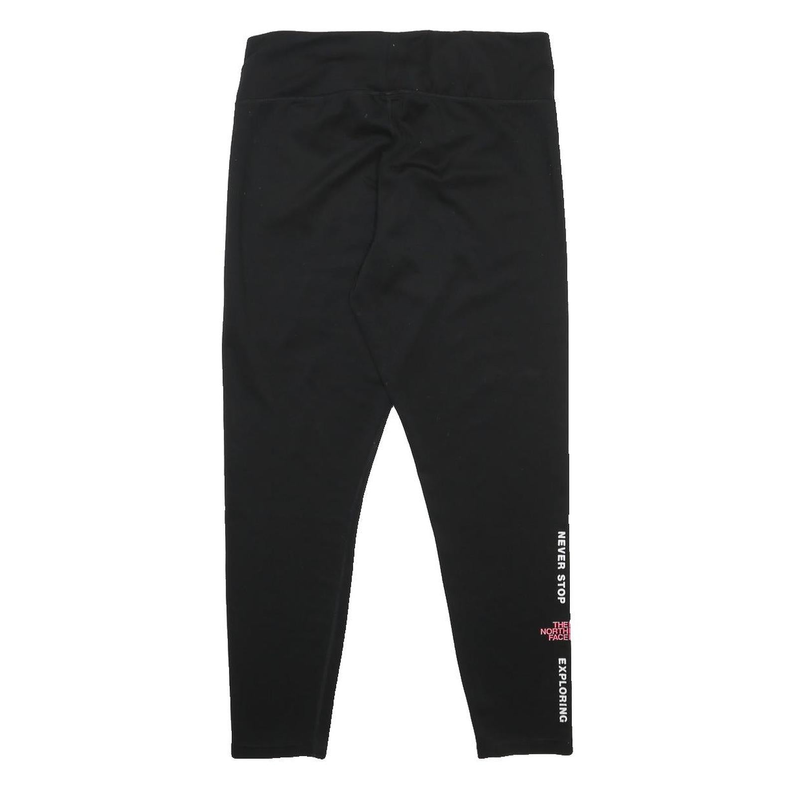 THE NORTH FACE Womens Joggers Black XL W32 L27 Slim Tapered Logo Print