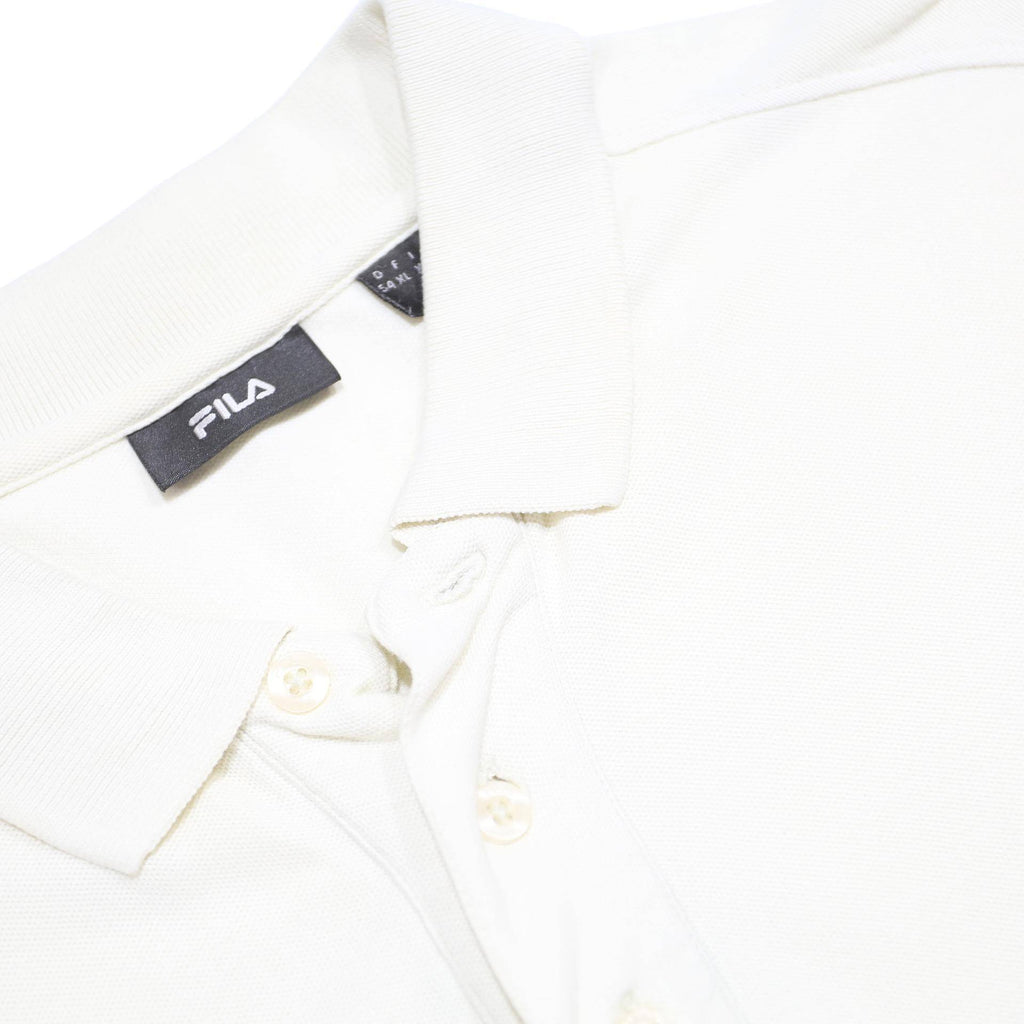 FILA Mens White Short Sleeve Plain Polo Shirt XL Cotton Casual Classic