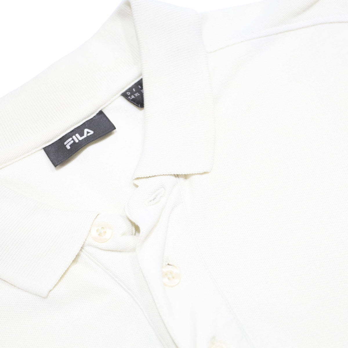 FILA Mens White Short Sleeve Plain Polo Shirt XL Cotton Casual Classic