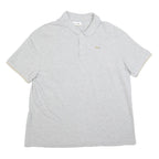 LACOSTE Mens Grey Polo Shirt 3XL Cotton Blend Short Sleeve Classic Fit Croc Logo