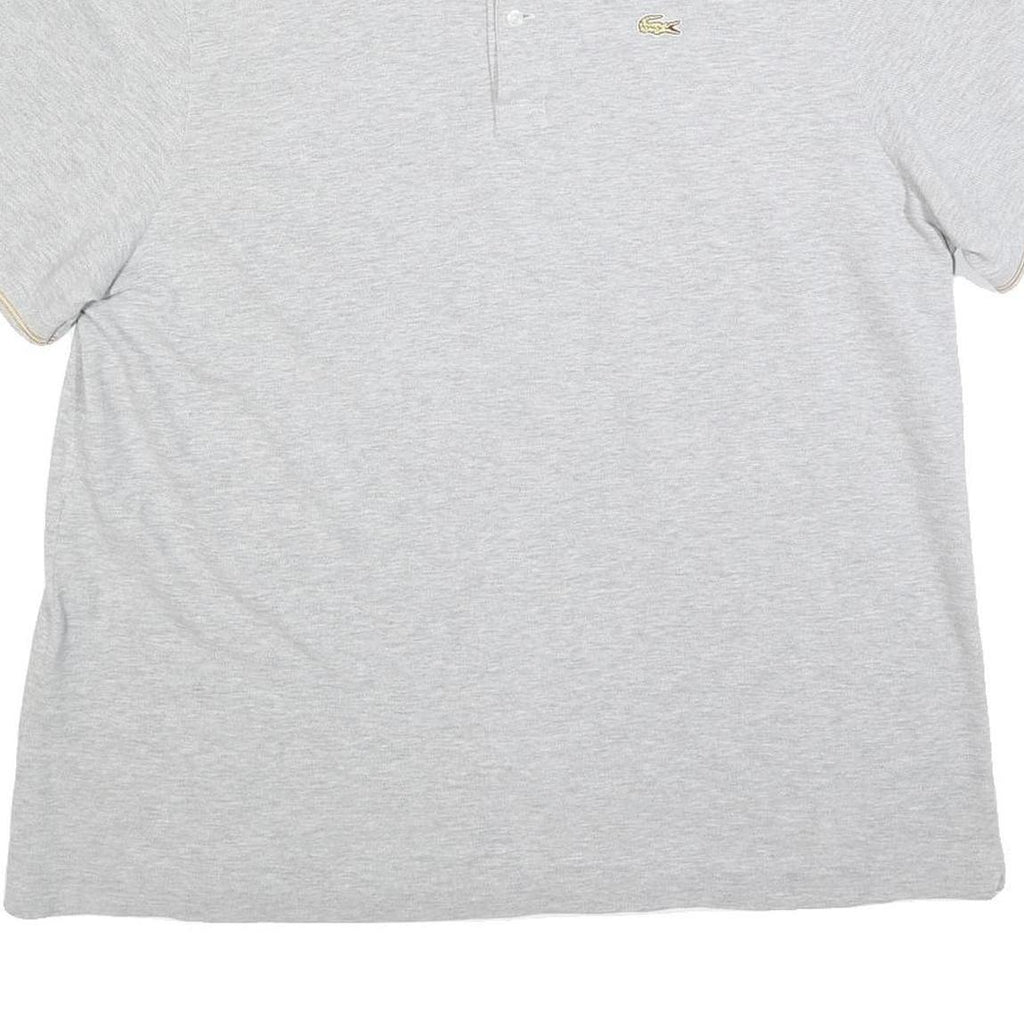 LACOSTE Mens Grey Polo Shirt 3XL Cotton Blend Short Sleeve Classic Fit Croc Logo