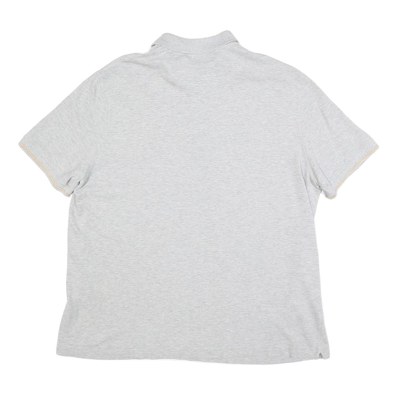 LACOSTE Mens Grey Polo Shirt 3XL Cotton Blend Short Sleeve Classic Fit Croc Logo