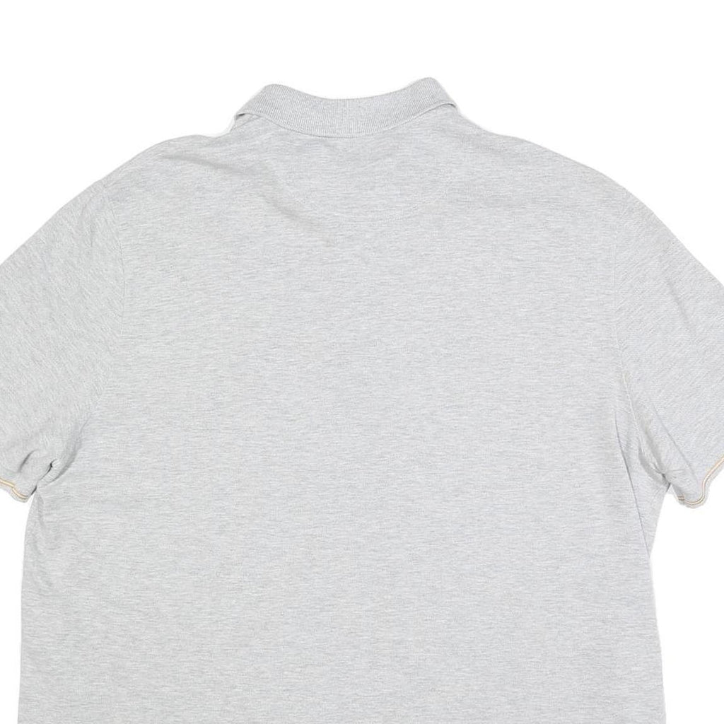 LACOSTE Mens Grey Polo Shirt 3XL Cotton Blend Short Sleeve Classic Fit Croc Logo