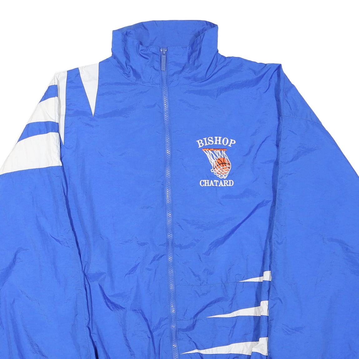 PREGAME ATHLETICS Mens Blue & White Bishop Chatard Track Jacket L Polyester