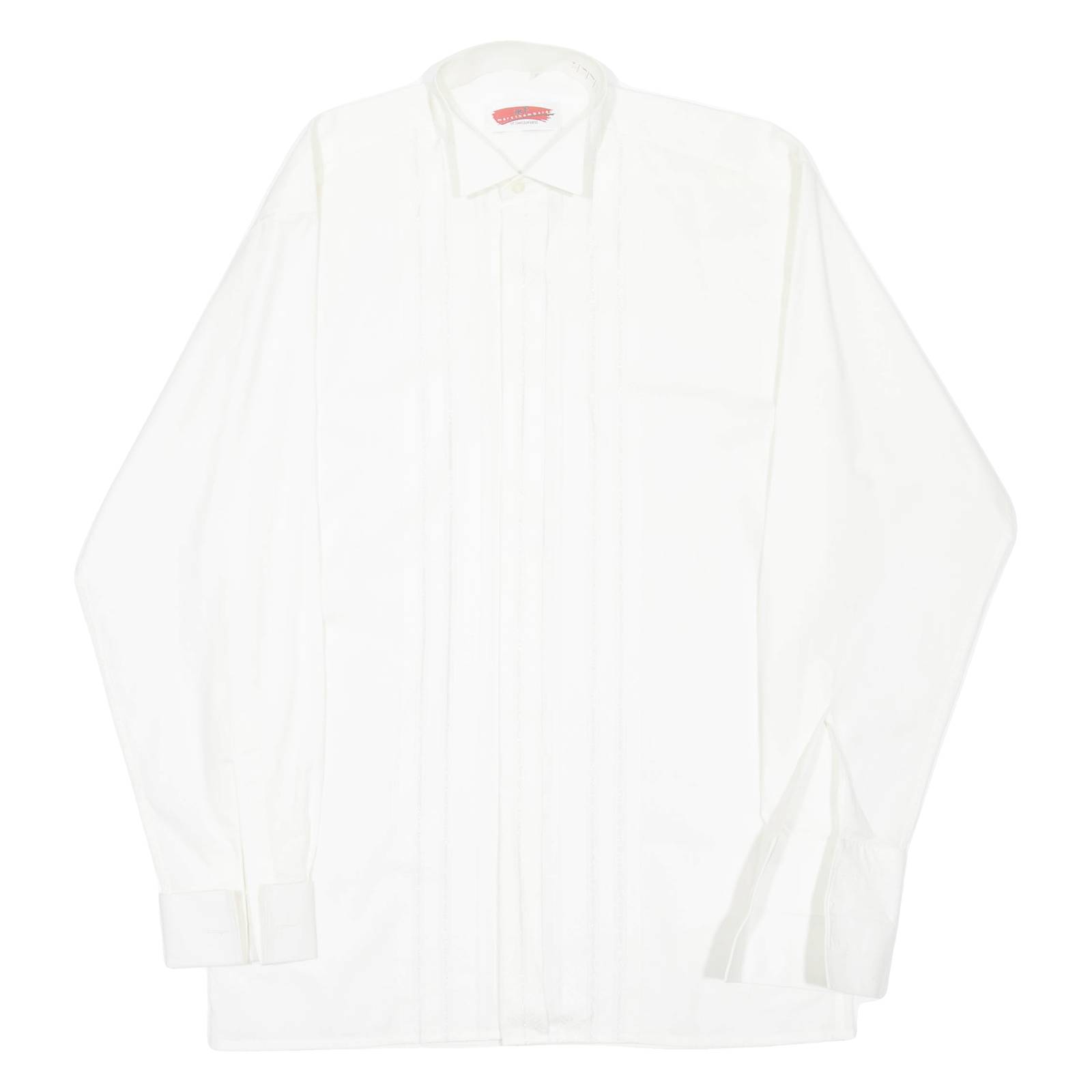 MARC THOMBARD Mens Plain Shirt Cream Long Sleeve L