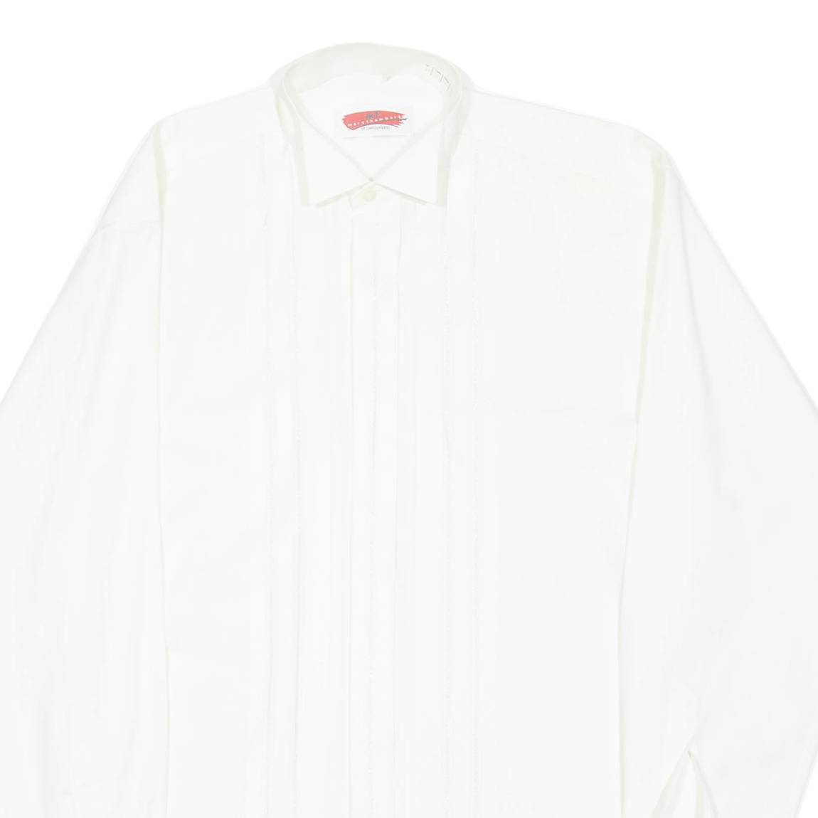 MARC THOMBARD Mens Plain Shirt Cream Long Sleeve L