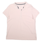 NAUTICA Womens Pink Cotton Blend Polo Shirt XL Short Sleeve Plain Casual