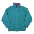 IZZI Womens Teal & Purple Casual Jacket L Polyester Blend Zip Plain Relaxed Fit
