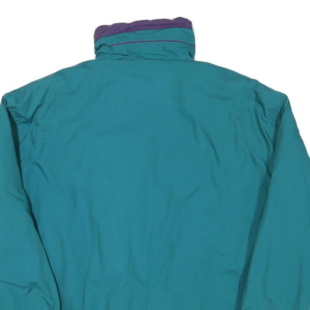 IZZI Womens Teal & Purple Casual Jacket L Polyester Blend Zip Plain Relaxed Fit