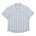 MAMMUT Mens Blue & Cream Check Shirt L Lightweight Cotton Casual Summer