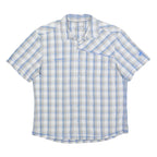 MAMMUT Mens Blue & Cream Check Shirt L Lightweight Cotton Casual Summer