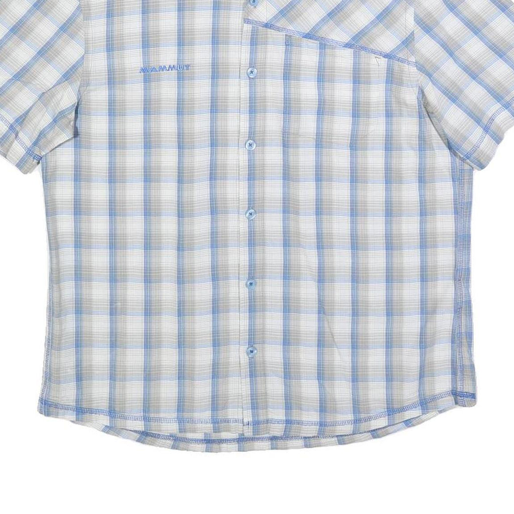MAMMUT Mens Blue & Cream Check Shirt L Lightweight Cotton Casual Summer
