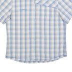 MAMMUT Mens Blue & Cream Check Shirt L Lightweight Cotton Casual Summer