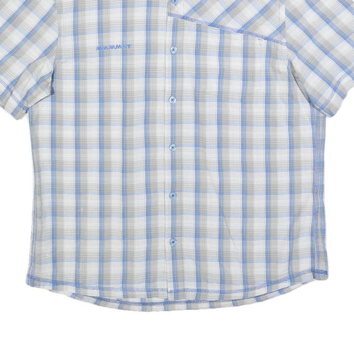 MAMMUT Mens Blue & Cream Check Shirt L Lightweight Cotton Casual Summer